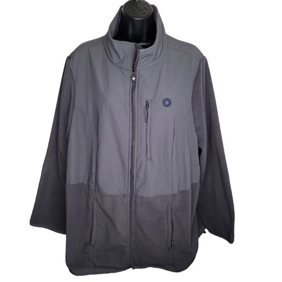 Catherines gray fleece full zip jacket coat size 1x (18/20) - Picture 1 of 7